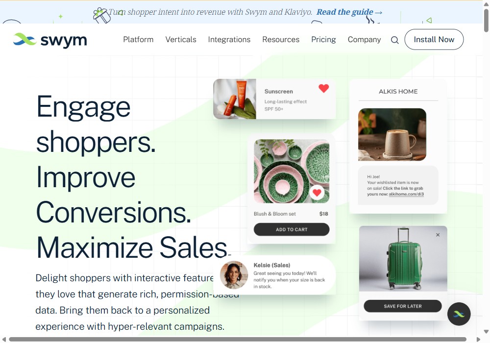 Site de l'application liste de souhaits Shopify Swym Wishlist Plus