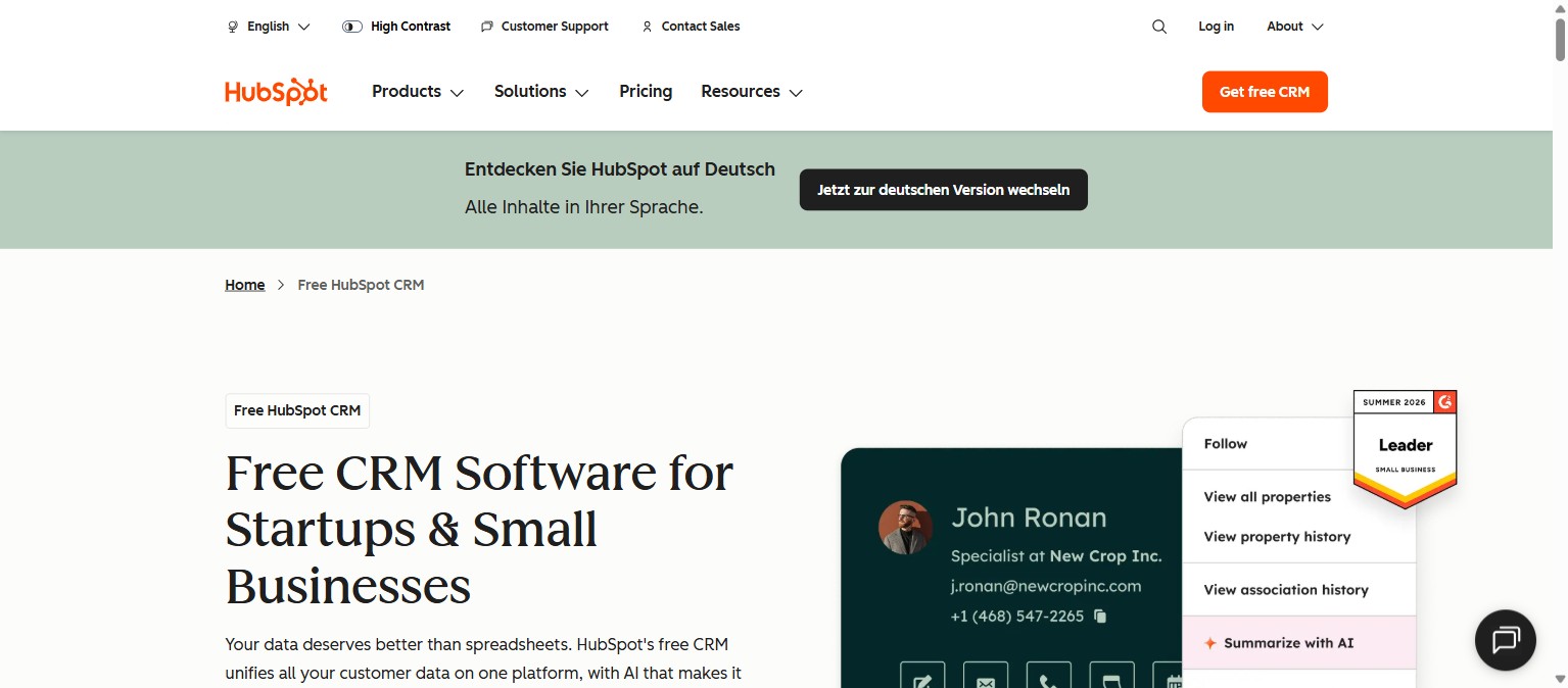 HubSpot website