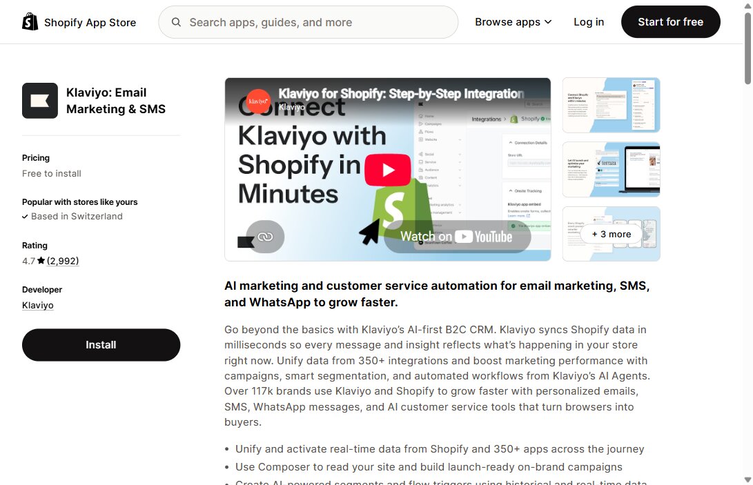 Klaviyo, CRM Shopify pour email marketing et SMS