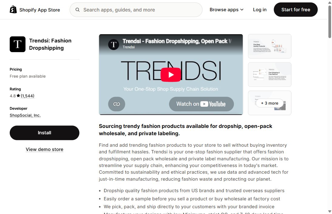 Trendsi, fashion dropshipping and private label