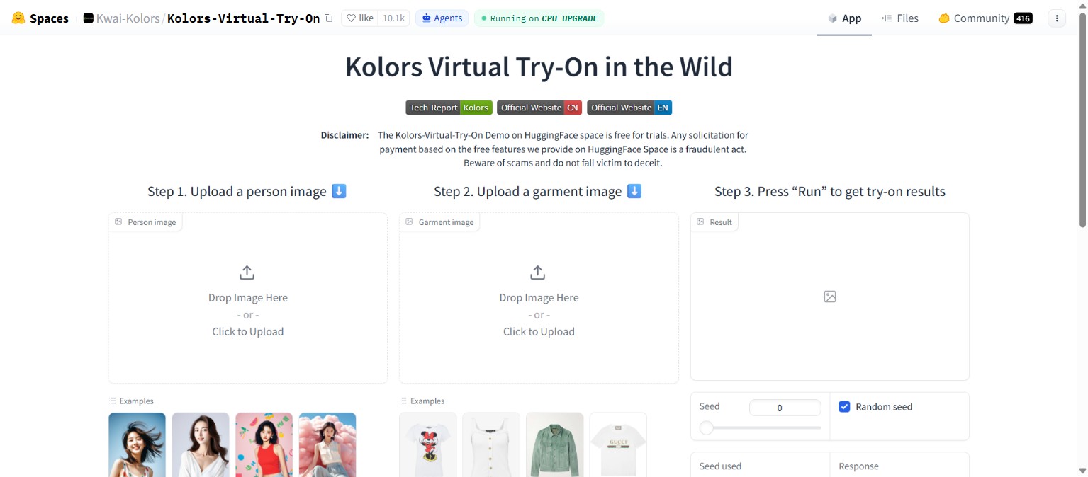 Kolors Virtual Try-On free demo on Hugging Face