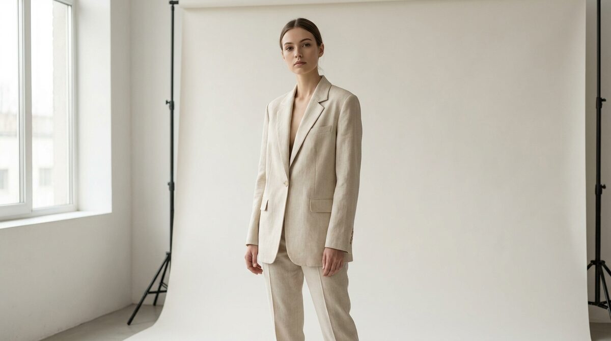 On model photography of apparel shown on a fashion model