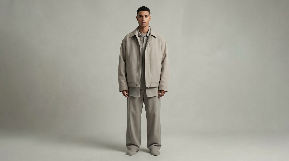 Models for product photography wearing apparel in a studio setting